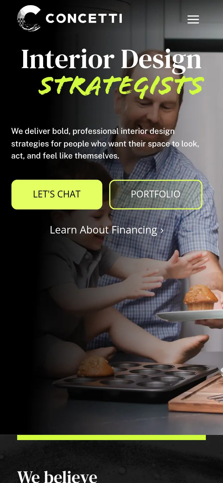 Concetti website on mobile