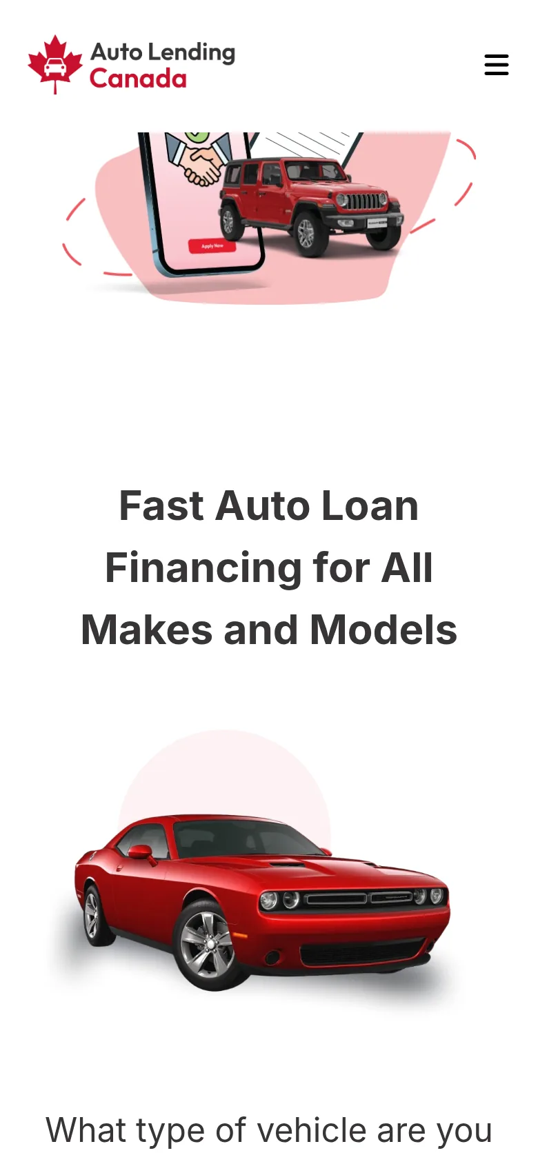 Auto Lending Canada mobile screen 3