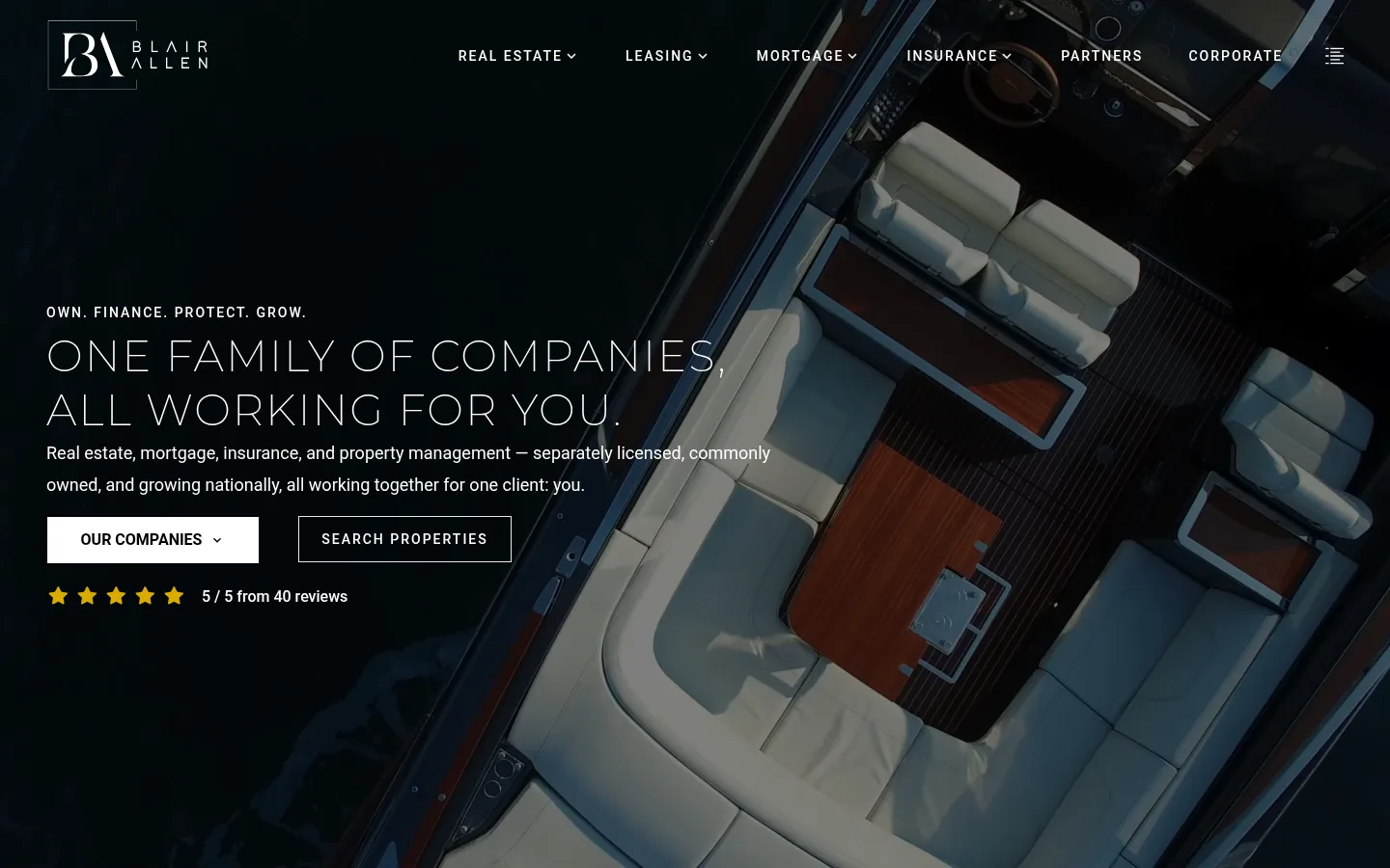 Blair Allen website on desktop