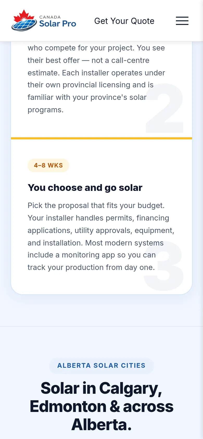 Canada Solar Pro mobile screen 3