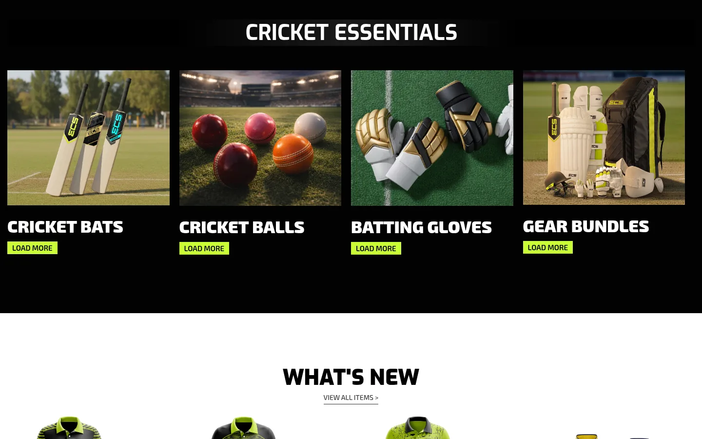 eCricket Shop desktop screen 2
