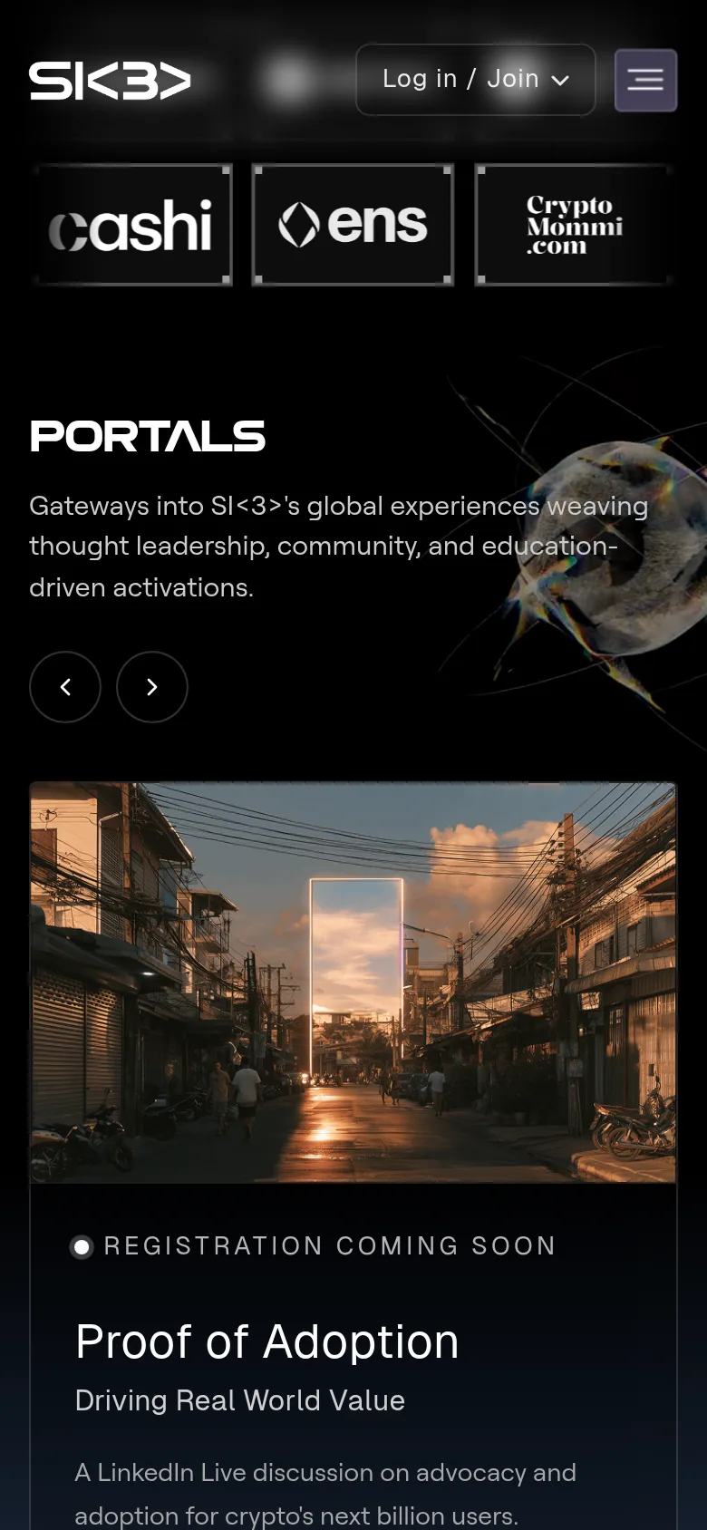 SI<3> mobile screen 2