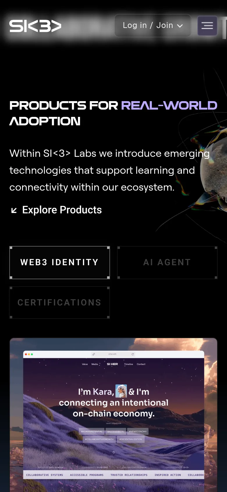 SI<3> mobile screen 3