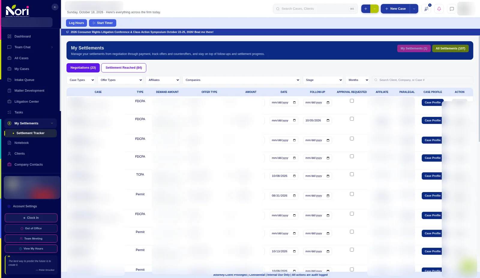 The Sweat Way: Settlement tracker from negotiation through to payment