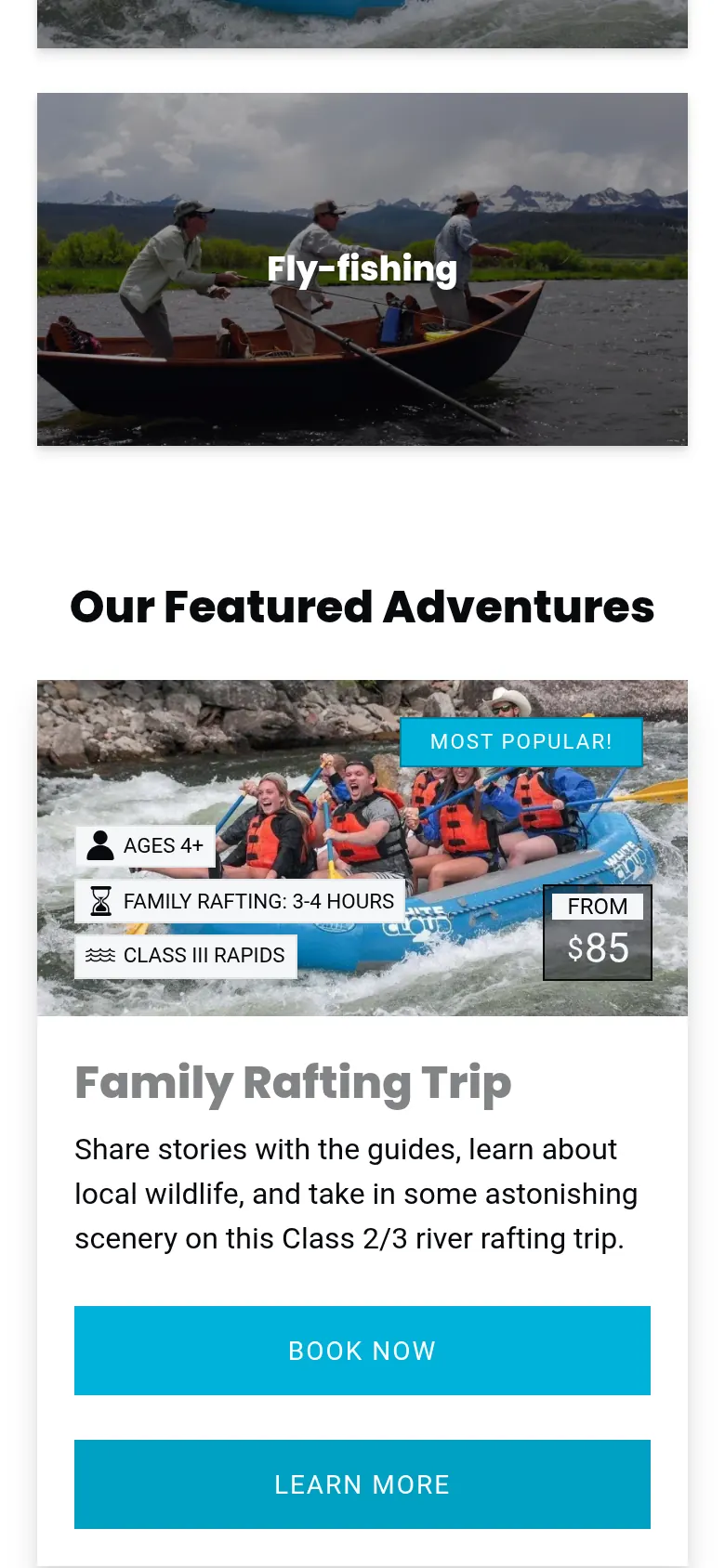 White Cloud Rafting Adventures mobile screen 3
